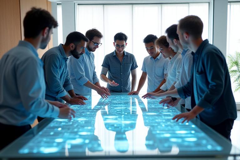 開発チームのミーティング風景